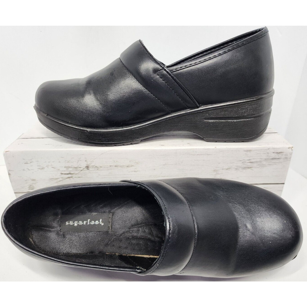 Sugarfoot Black Lightweight Clog Style Wedge Heel Women's Slip On Shoe, Size 11M